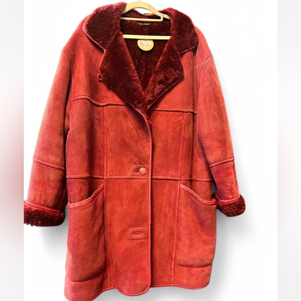 Genuine Leather & Fur Shearling Sherpa Coat - Picture 2 of 10